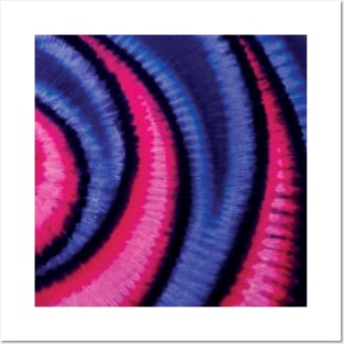 Wavy Wig Wag Pink Purple Navy Tie Dye Posters and Art